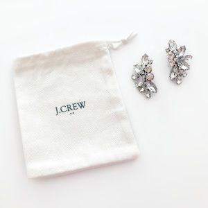 J. Crew Factory Crystal Wing Earrings + Pouch